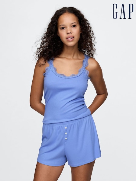 Blauw - Gap mini geribbelde kanten pyjama (AU3260) | € 21