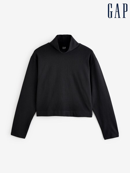 Gap Black Long Sleeve Heavyweight Jersey Turtleneck Top (AU3273) | €13