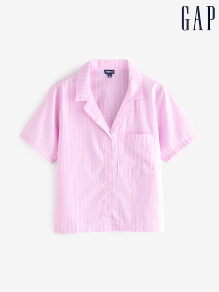 Roze streep - Gap katoenen pyjamatop met korte mouwen (AU3413) | € 31