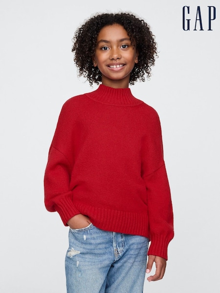 Gap Red CashSoft Oversized Mock Neck Jumper (4-13yrs) (AU3500) | €20.50