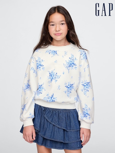 Gap White Floral Vintage Soft Dolman Sweatshirt (4-13yrs) (AU3501) | €36