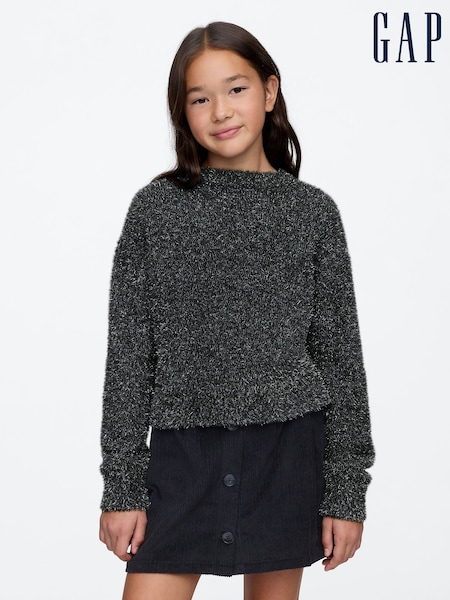 Gap Black Fuzzy Metallic Crew Neck Jumper (AU3514) | €43