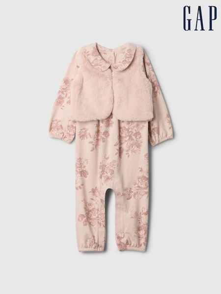 Gap Pink Faux Fur Vest Outfit Set (Newborn-24mths) (AU3539) | €50