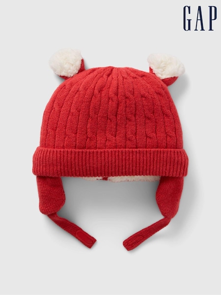Gap Red CashSoft Sherpa-Lined Beanie (Newborn-24mths) (AU3544) | €11.50