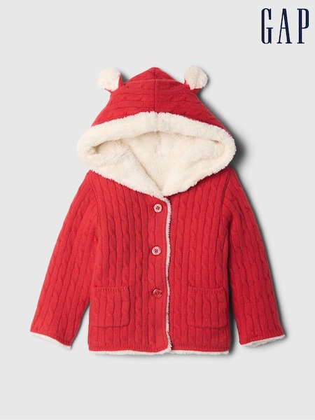 Gap Red CashSoft Sherpa-Lined Cardigan (Newborn-24mths) (AU3562) | €27