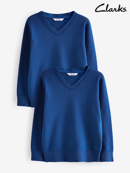 Clarks Blue Unisex Knitted School Jumpers 2 Pack (AU3577) | €35 - €41