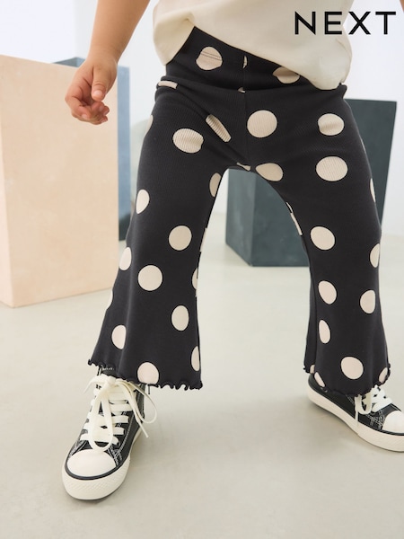 Monochrome Spot Rib Flare Leggings (3mths-7yrs) (AU3614) | €7 - €8.50