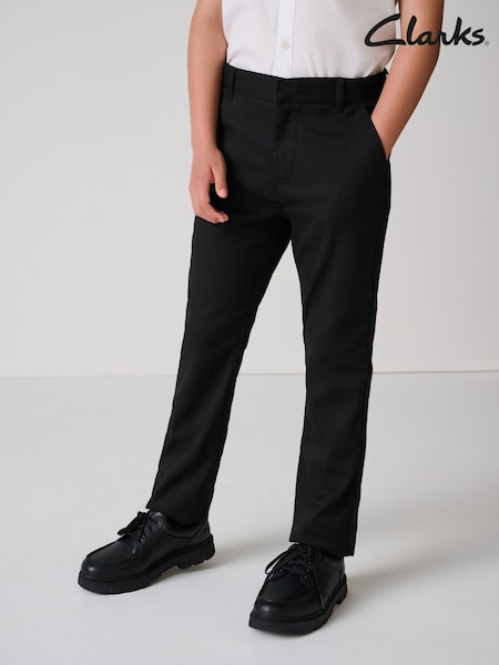 Clarks Black Slim Fit Boys Fastening School Trousers (AU3629) | €17.50 - €26