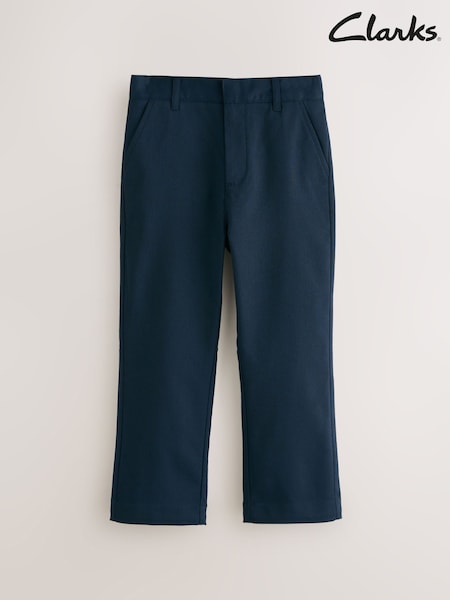 Clarks Navy Regular Fit Plus Boys Waist School Trousers (AU3635) | 69 QAR - 89 QAR