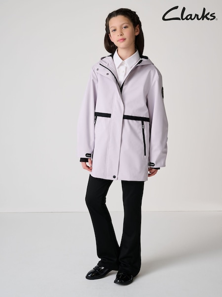 Clarks Lilac Purple Girls Shower Resistant Lightweight Tech Coat (AU3646) | 272 QAR - 292 QAR