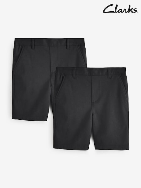 Negro - Clarks Regular Boys Pull-On School Shorts 2 Pack (AU3700) | 28 € - 34 €