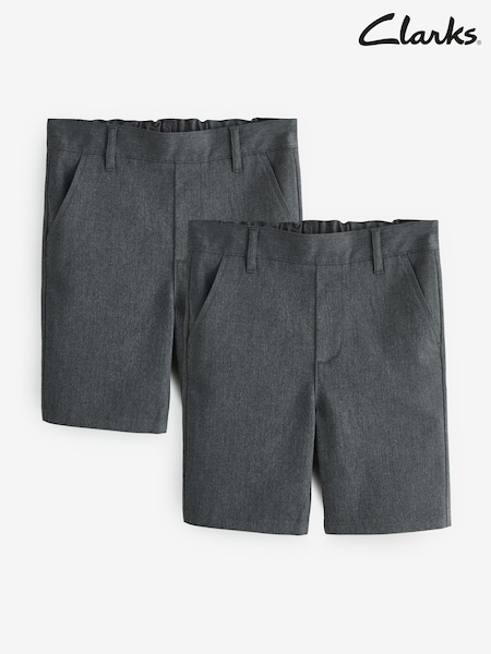 Grau - Clarks Regular Boys Pull-On School Shorts 2 Pack (AU3702) | 31 € - 37 €
