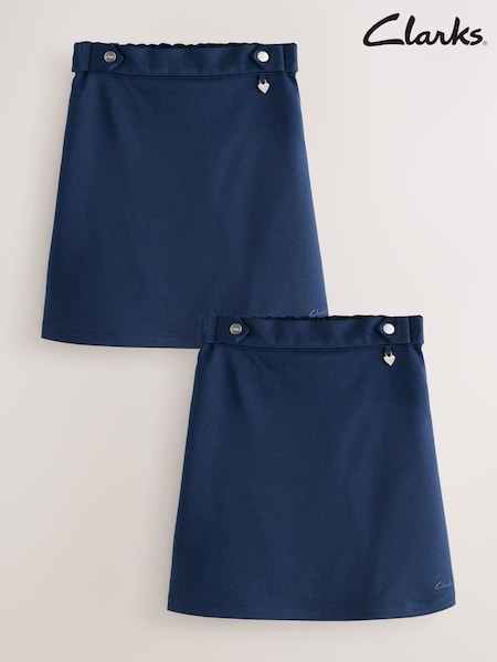 Clarks Navy Girls Pull-On Ponte Pencil School Skirts 2 Pack (AU3713) | €22.50 - €32