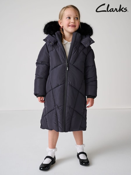 Marineblau - Clarks Girls Shower Resistant Longline Padded Coat (AU3716) | 117 € - 125 €