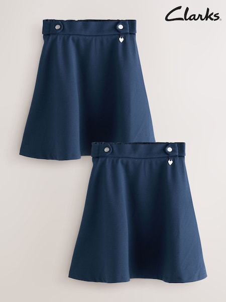 Clarks Navy Girls Pull-On Ponte Skater School Skirts 2 Pack (AU3722) | €25 - €35