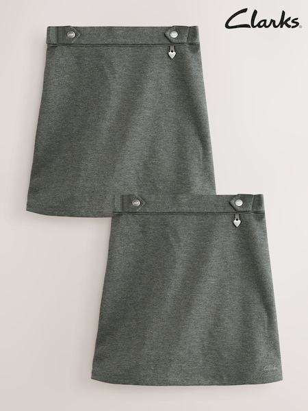 Clarks Grey Girls Pull-On Ponte Pencil School Skirts 2 Pack (AU3724) | €22.50 - €32