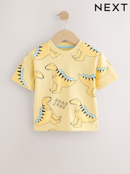 Yellow Short Sleeve All-Over Print T-Shirt (3mths-7yrs) (AU3783) | €7 - €8.50