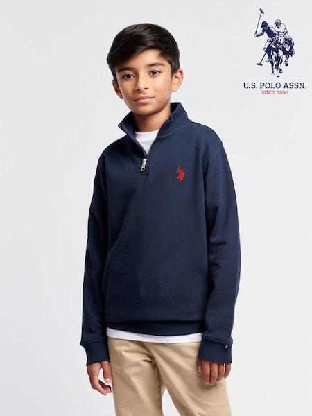 U.S. Polo Assn. Blue Boys Double Horsemen ¼ Zip Sweatshirt (AU3904) | €59 - €71