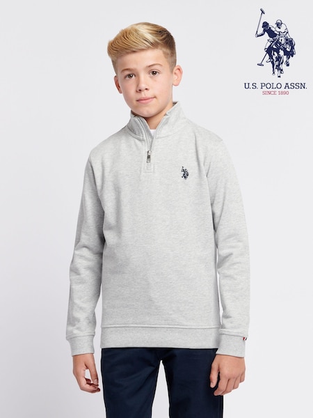 U.S. Polo Assn. Grey Boys Double Horsemen ¼ Zip Sweatshirt (AU3915) | €60 - €72