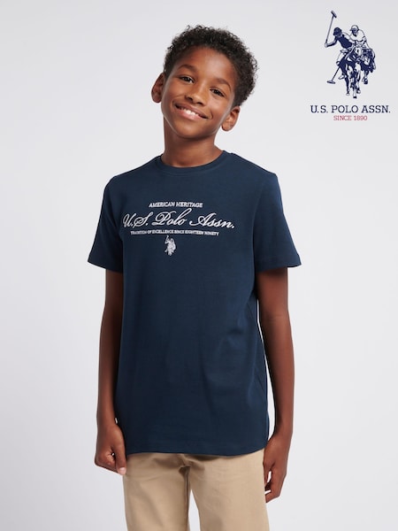 U.S. Polo Assn. Boys 100% Cotton Premium Graphic T-Shirt (AU3918) | ‏81 د.إ.‏ - ‏ 99‏ د.إ.