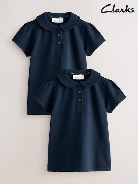 Clarks Navy Short Sleeve School polo Shirts 2 Pack (AU4051) | €15.50 - €20