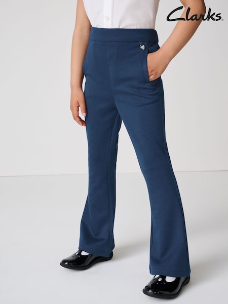 Clarks Navy Girls Flared Pull-On School Trousers (AU4061) | €17.50 - €22.50