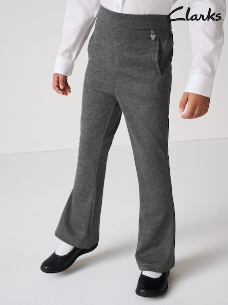 Clarks Grey Girls Flared Pull-On School Trousers (AU4063) | €17.50 - €22.50