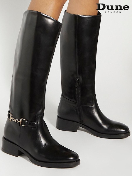 Черный - Dune London Tucci Snaffle Rider Boots (AU4079) | €132