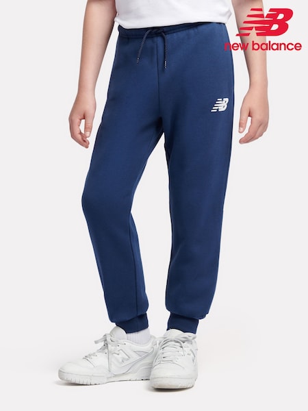 New Balance Light Blue Boys 100% Cotton French Terry Stacked Logo Joggers (AU4102) | kr571 - kr685