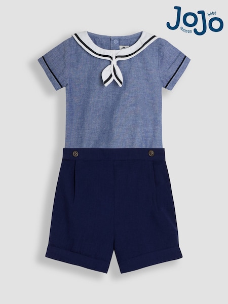 Jojo Maman Bébé 100% Cotton Sailor Collar Body & Shorts Set 2 Piece (AU4147) | ‏191 ر.س.‏ - ‏204 ر.س.‏