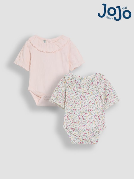 JoJo Maman Bébé Floral Frill Collar Bodies 2 Pack (AU4151) | 35 € - 37 €
