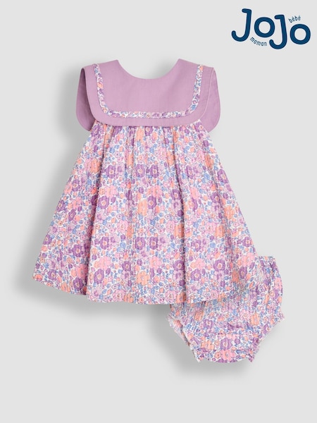 JoJo Maman Bébé Jungle Floral Sailor Front Baby Dress (AU4157) | €42 - €44
