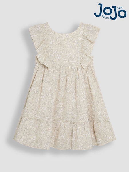 Natural Garden - JoJo Maman Bébé Floral Smocked Woven 100% Cotton Dress (AU4185) | 41 € - 51 €