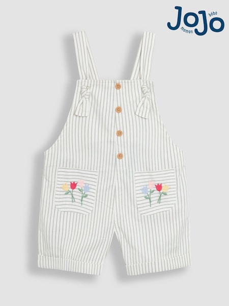 JoJo Maman Bébé 100% Cotton Embroidered Stripe Dungarees (AU4192) | 38 € - 43 €