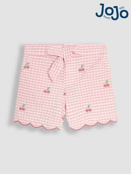 JoJo Maman Bébé Embroidered Scallop Hem 100% Cotton Shorts (AU4197) | 134 LEI - 156 LEI