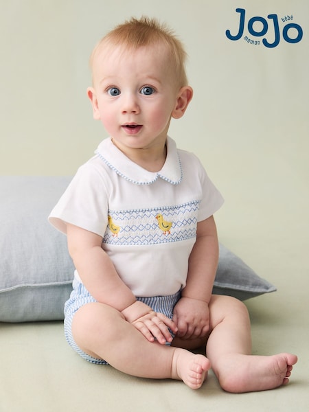 JoJo Maman Bébé 2-Piece Chick Embroidered Body & Short Set (AU4212) | 48 € - 51 €