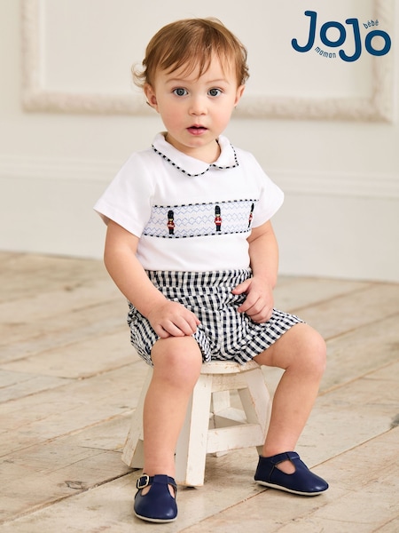 JoJo Maman Bébé 2-Piece Smocked Embroidered Body & Shorts Set (AU4213) | 48 € - 51 €