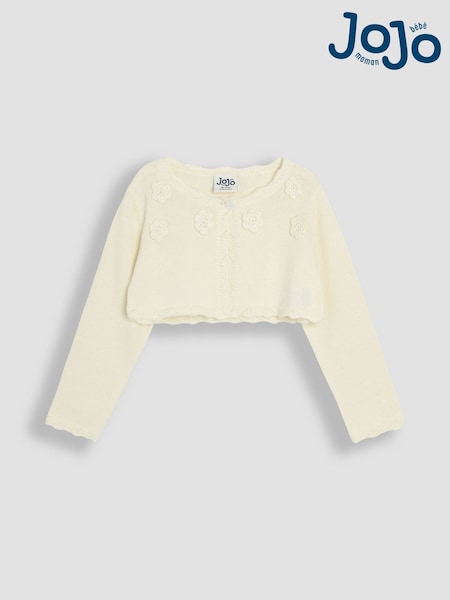 JoJo Maman Bébé Cream Floral Bolero Cardigan (AU4233) | €37 - €41