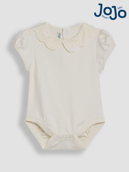 Cream - Jojo Maman Bébé Body mit Lochstickerei-Kragen (AU4237) | 22 € - 24 €