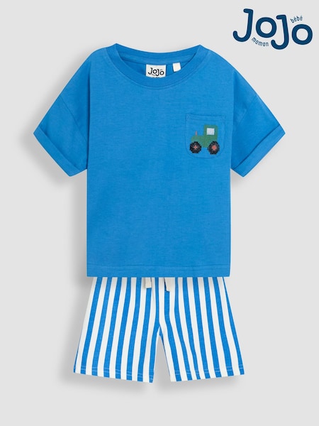 JoJo Maman Bébé 100% Cotton T-Shirt and Stripe Shorts Set 2 Piece (AU4240) | 41 € - 46 €