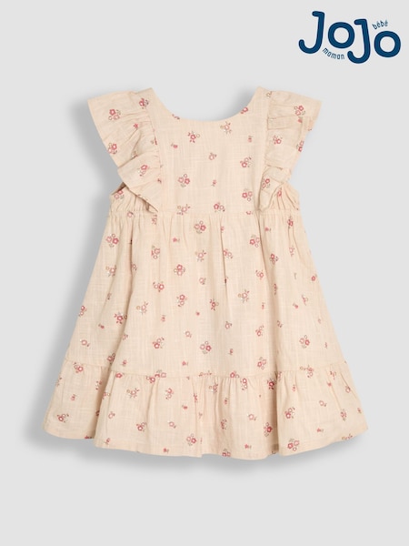 JoJo Maman Bébé Natural Frill Back Summer 100% Cotton Dress (AU4251) | kr343 - kr386