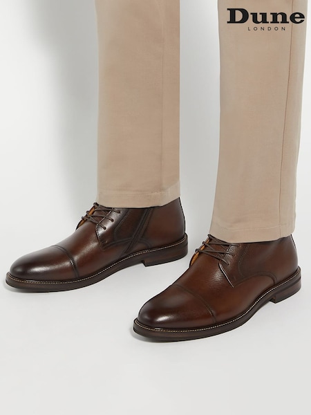 Dune London Brown Matias Toecap Detail Ankle Boots (AU4314) | €196
