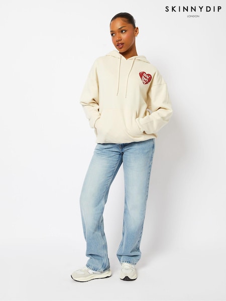 Skinnydip Girls Don't Cry White Hoodie (AU4473) | €48