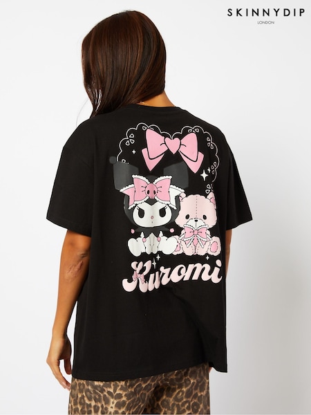 Skinnydip x Kuromi Teddy Black T-Shirt (AU4476) | €29