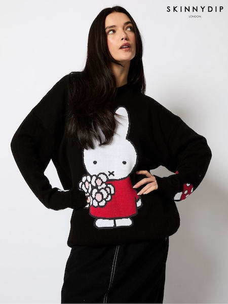 Skinnydip Miffy Knitted Black Jumper (AU4547) | AED221