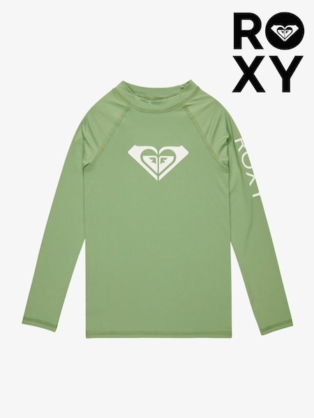 Roxy Green Girls Wholehearted Long Sleeve Logo Rash Vest (AU4565) | 1,622 UAH