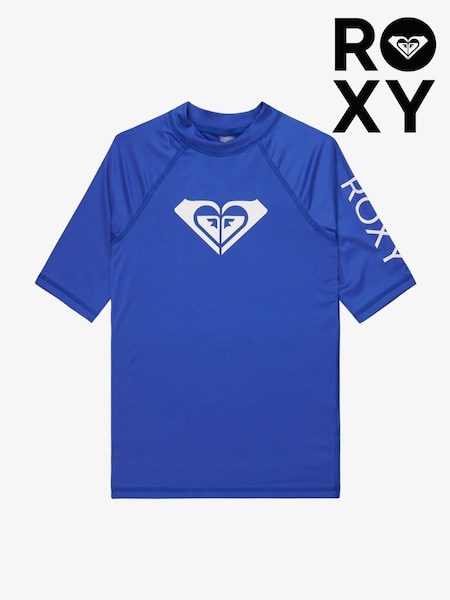 Roxy Blue Girls Wholehearted Short Sleeve Logo Rash Vest (AU4573) | 1,322 UAH