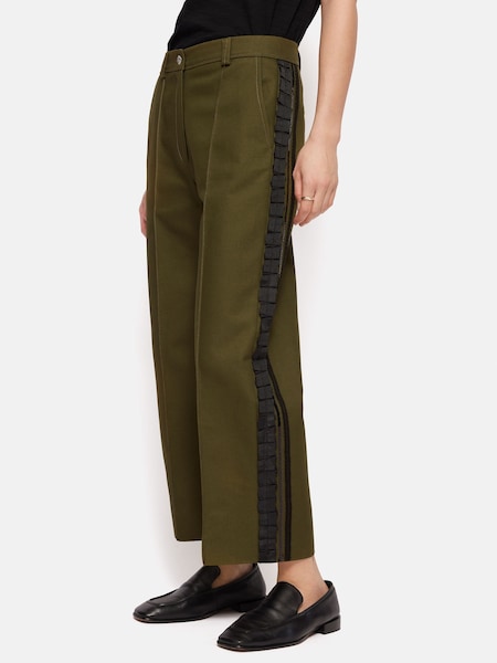 Jigsaw Green Cotton Trim Detail Trousers (AU4575) | €114