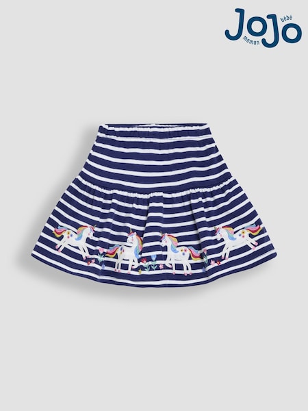 Bleu marine motif licorne - Jojo Maman Bébé Appliqué Skort (AU4582) | € 19 - € 22