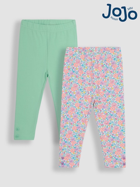 Floral verde menta - JoJo Maman Bébé Leggings 2 Pack (AU4594) | 34 € - 38 €